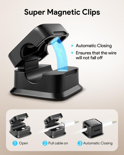 Organizer, Cable Smooth Adjustable Easy Secure Cable Managemen (Pack of 6 Cord)